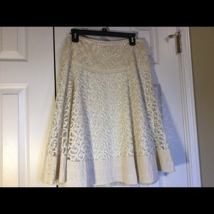 Basil and Maude Cream Beaded Skirt